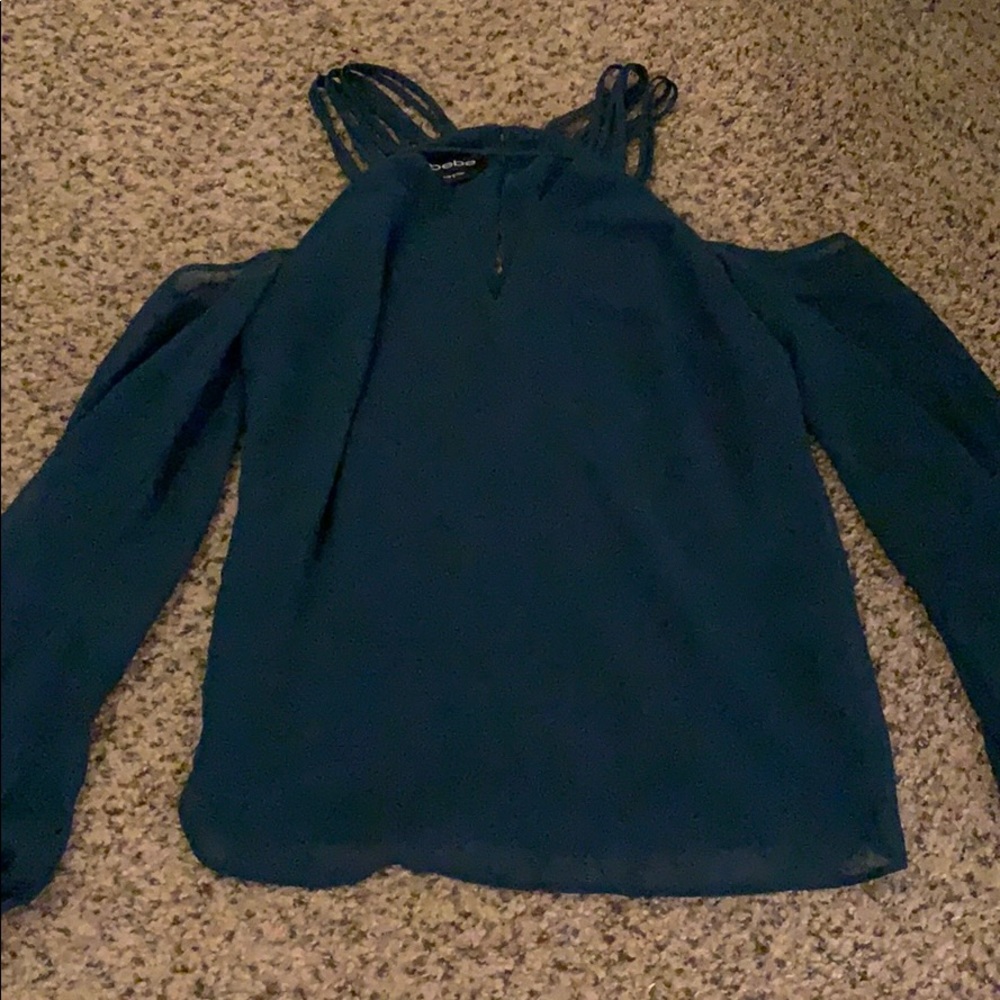 Chiffon Cut Out Shoulder Long Sleeve Blouse